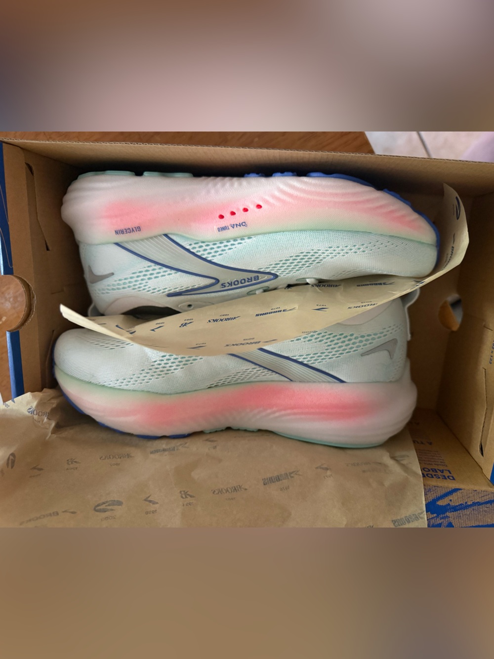 Brooks Women's Glycerin 22 Box - Blue and White - Picture 3 of 6